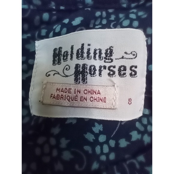Holding Horses Anthropologie Dress Womens‎ Sz 8 Mixed Print Boho Lagenlook - Picture 10 of 16